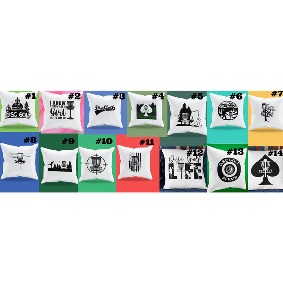 Disc Golf Throw PILLOW COVERS for 18x18" Pillows STYLE 13 - Picture 2 of 2